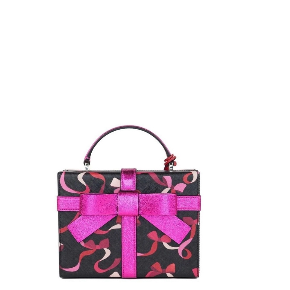 Kate Spade Wrapping Party Ribbons Gift Box Leather Crossbody Handbag Purse NWT